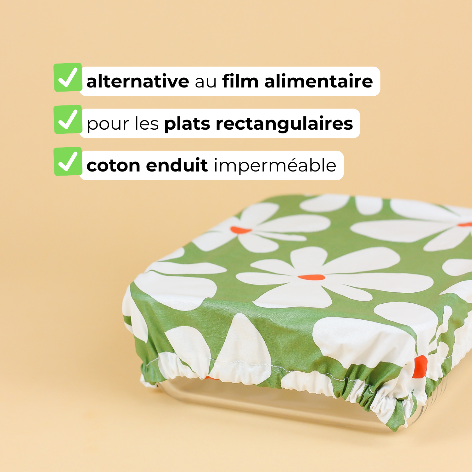Couvre-plat rectangulaire en tissu