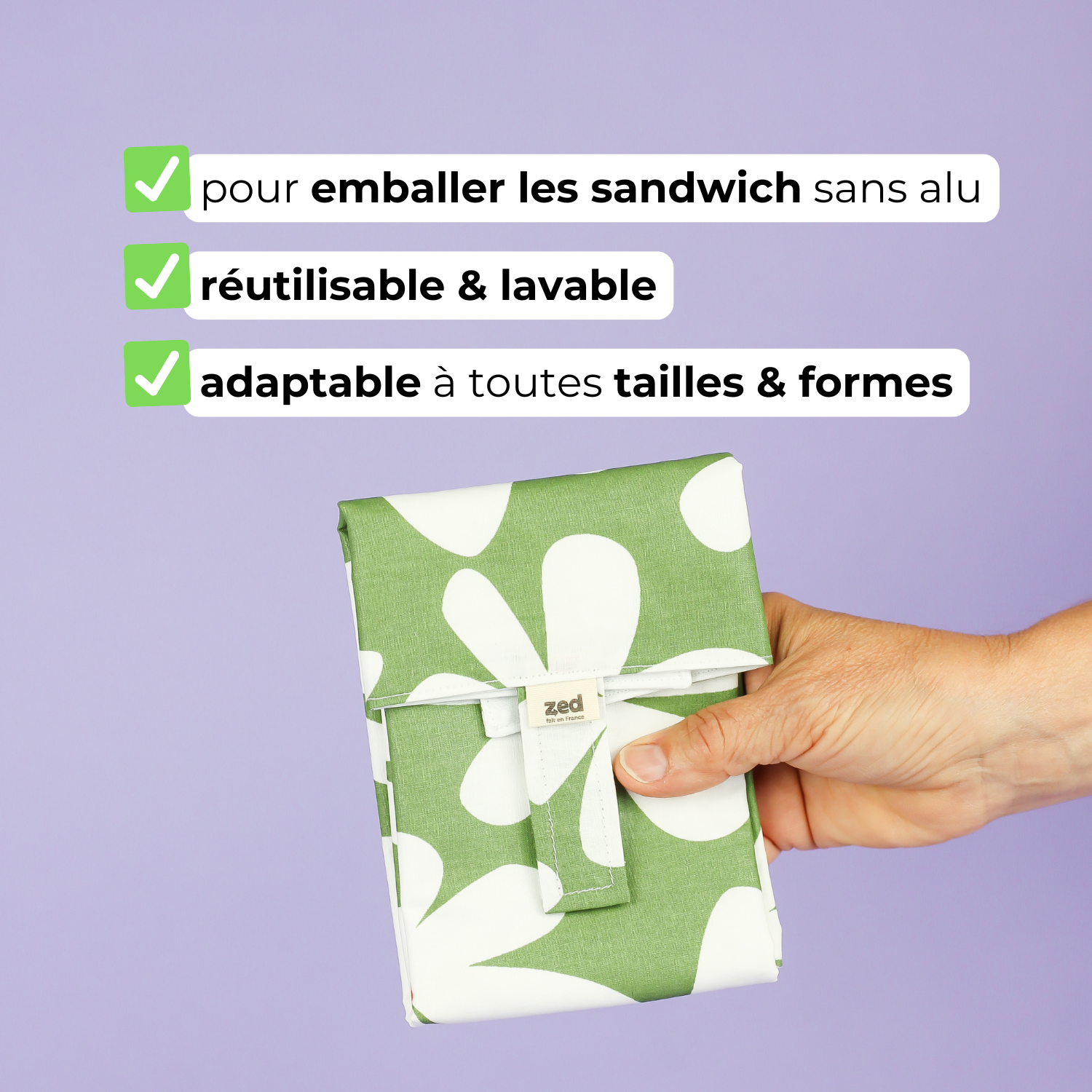Emballage sandwich réutilisable