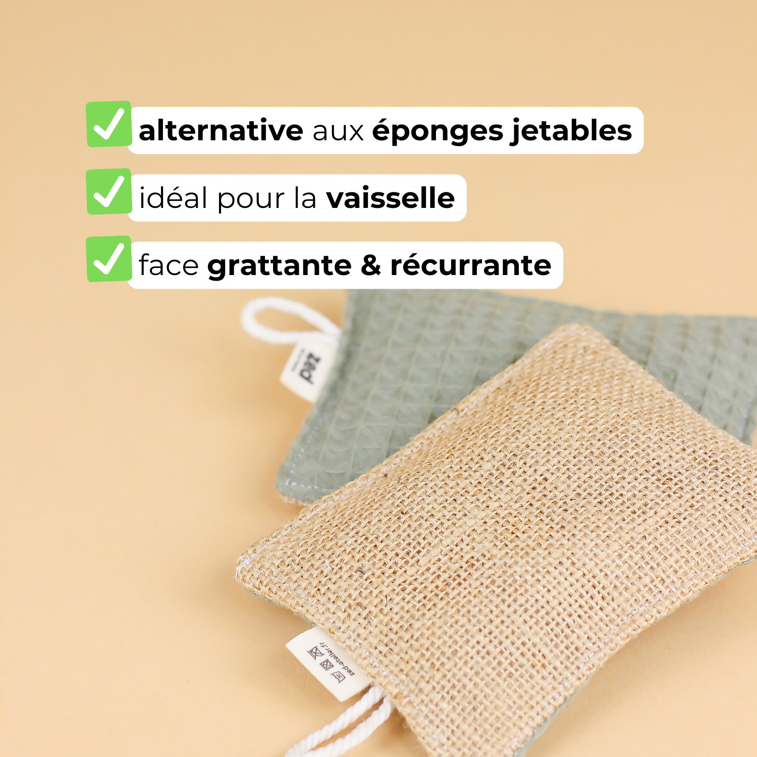 Éponge lavable en tissu