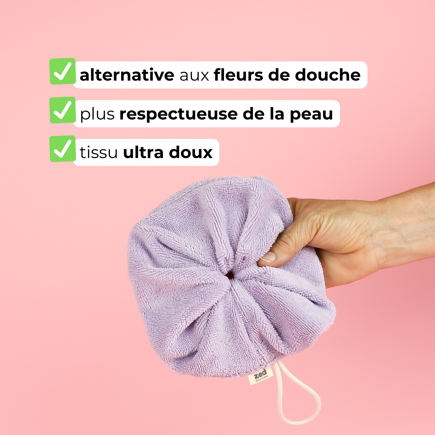 Fleur de douche lavable en bambou