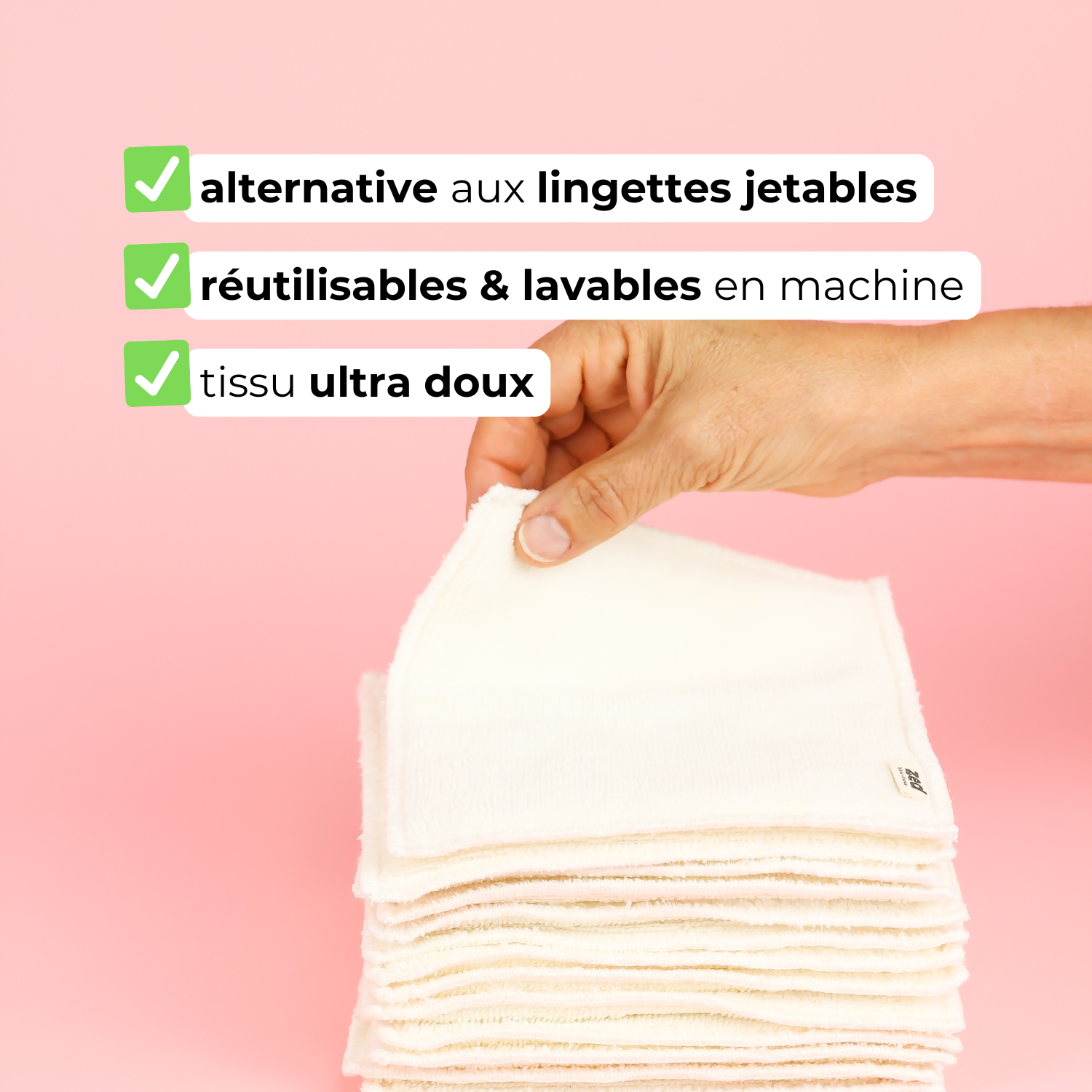Lingettes lavables double face
