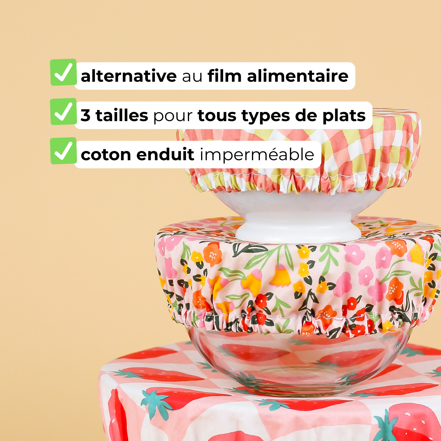 Lot de 3 couvre-plats