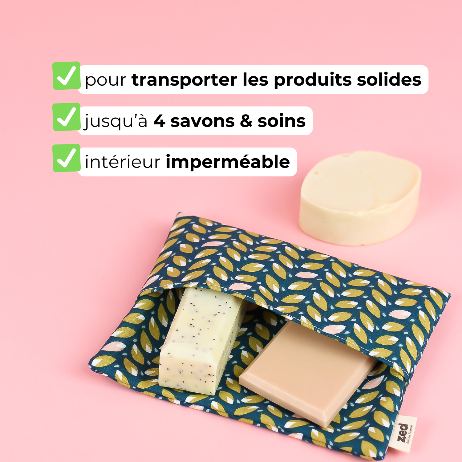 Pochette à savon imperméable - Grand format