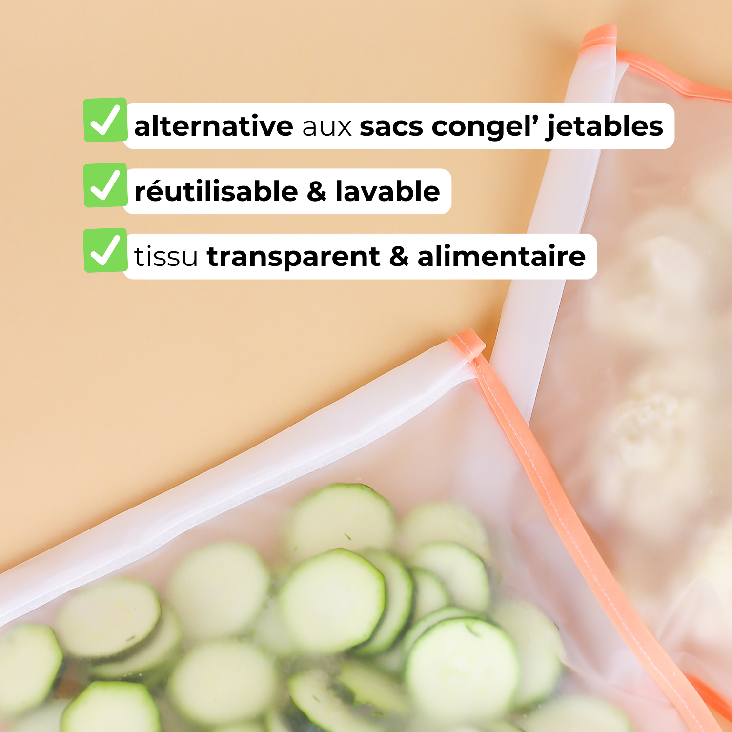 Sac congélation réutilisable – Taille L
