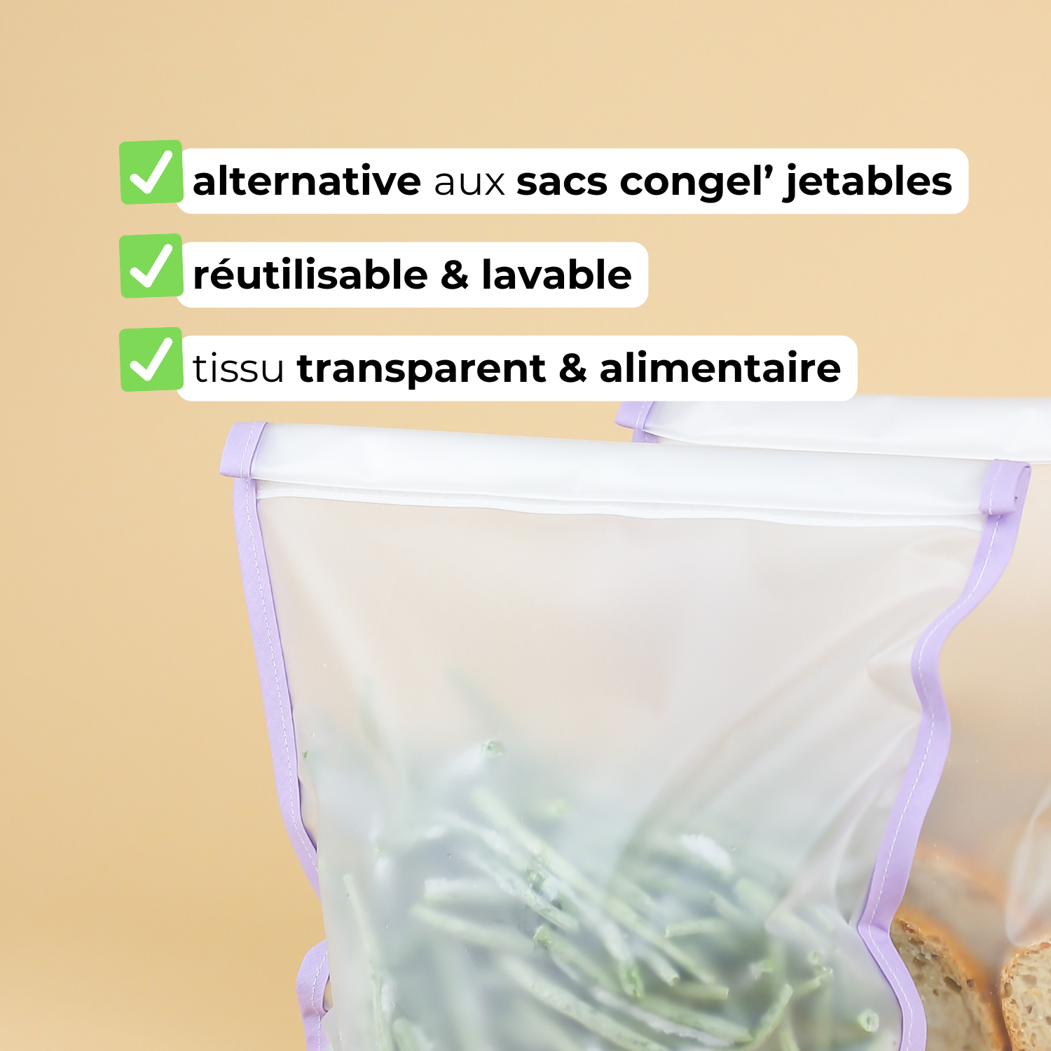 Sac congélation réutilisable – Taille M